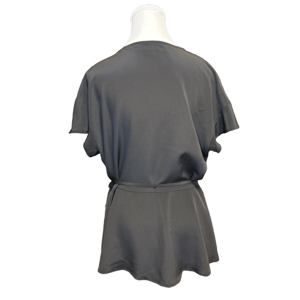 ModCloth Black Short Sleeve Wrap Shirt - Picture 4 of 7